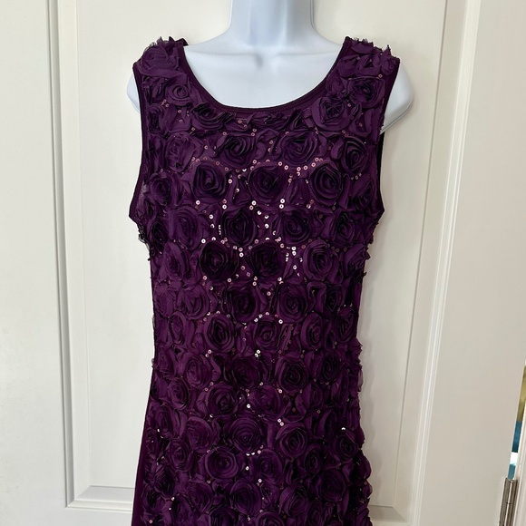 Unique Purple Party Dress With Roses - Picture 2 of 4